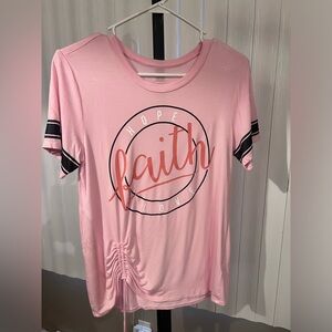 Women’s NOBO Pink Graphic “Faith” Tee Size Large